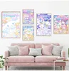 Peinture sur toile aquarelle Kawaii Kuromied, affiche mignonne cannelle mélodique pour enfants, décor de chambre de filles, imprimés d'art mural, décoration de maison