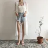 Женские блузки шифоновый кардиган Kimono Beach Summer Women White Rirte Plus Plus размер винтажной одежды Blusas Mujer de Moda 2022