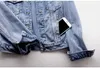 Vestes pour femmes 2022 printemps et automne coréen à manches longues col rabattu veste en jean perlé décontracté mince femme veste en jean vêtements d'extérieur T221008