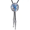 Bow banden Europese en Amerikaanse stijl Bolo Tie Animal Elf Elk Fashionable Men's Leather Cord Necklace