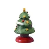 Juldekorationer Mini Tree Desktop Ornament Artificial Vintage Handmålad miniatyrhantverk