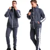 Erkeklerin Trailtits Parçaları Setler Erkekler Patchwork Kapüşonlu Sweatshirtpants Pullover Hoodie Sportwear Swear Suit Soater Sporuits Street Giyim G221010