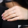 An￩is de banda super fino Crystal casal Wedding Open Sier Rose Gold Gold noivado Rings Alloy Mulheres da moda Anilos Nice Gi Carshop2006 DH1GB