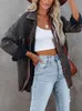 Damenjacken Frauen Casual Retro Solide Langarm Jacke Frühling Herbst Harajuku Drehen Unten Kragen Taste Oberbekleidung Femme Streetwear Lose Mantel T221220