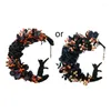 Decorative Flowers Halloween Welcome Sign Holiday Decor Front Door Wreath Goth Roses Ornament Indoor Outdoor Decorations