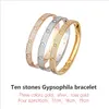 Designer bracelet bangles love luxury tennis bracelets women stainless steel rose gold couple full diamond fashion jewelry valentine day gift with gift case