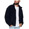 Men's Jackets High Quality Mens Fuzzy Sherpa Jacket Casual Winter Warm Fleece Wool Stand Collar Zip Up Soild Outwear Coat #40