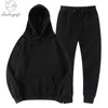 Мужские спортивные костюмы Len Ka Yafi Trade Cuit Clothing Winter Sets Black Swhothirt Женский спортивный костюм с капюшоном 2 штука. Пуловой для беггера 2022 G221007
