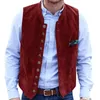 Gilet da uomo Giacca da uomo in pelle di daino Velluto a 10 bottoni Gilet da uomo Abbigliamento da sposa Giacca Stile vittoriano Steampunk Casual Business