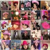 Chapéus de aba larga 2022 rosa cowgirl hat western tiara for women girl bap férias fantasia