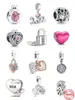 925 Sterling Silber baumelnder Charm-Anhänger für Damen, Perlen, hochwertiger Schmuck, Geschenk, Großhandel, Vorhängeschloss und Schlüssel, baumelnder Charm, rosa Liebesperle, passend für Pandora-Armbänder zum Selbermachen