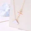 Pendant Necklaces Cartoon White Cloud Aircraft Cute Gold Chain Fashion Creative For Women Simple Sweet Gift Girl Jewelry