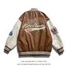 Men039S Jackets Men Baseball Faux Pu Leather Jacket Vintage Letterman Embroid Overize Bomber Unisex Varsity Women Outfit Hip H6699364