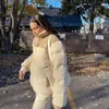 Jaqueta de lã de inverno feminina falso shearling outerwear casacos feminino camurça casacos de pele casaco quente engrossado cordeiro puffer