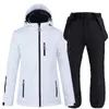 Skiing Suits New -35 Degree Women Ski Suit Snowboarding Jacket Winter Windproof Waterproof Snow Wear Thermal Ski Jacket and Strap Snow Pants L221008