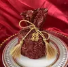 Geschenkpapier im Stil Hochzeitszubehör Chinesische Partybevorzugung Süßigkeitenbeutel Box mit Hand Kreatives Tuchereignis Festlich SN4242