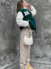 Giacche da donna Inwoman Autunno Patchwork Varsity Giacche Abbigliamento casual per le donne 2022 Manica lunga Button Up Cappotti da baseball Giacca moda femminile T221008