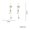 Baumeln Ohrringe Lifefontier Koreanische Elegante Grüne Kristall Perle Lange Quaste Für Frauen Blume Blütenblatt Tropfen Hochzeit Schmuck