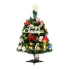 Decoraciones navideñas, Mini árbol de escritorio con luz, conjunto de adornos navideños, decoración Artificial de Navidad, suministros para arreglos de casa