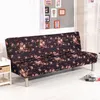 Housses de chaise Monily fleur imprimé universel Spandex élastique housse de canapé extensible Anti-dity banc pas d'accoudoir lit pliant