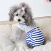 Dog Apparel Sailor Collar Stripe Overall For Puppy Dogs Red Blue Cooling On Sale Stock Pet Sleeveless Vest Jumpsuit Clothing Cat Poodle