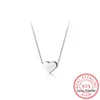 Pendant Necklaces Fashion Minimalist Smooth Heart Shaped Necklace S925 Sterling Silver Cute Charm For Women
