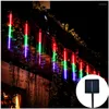 Strings 30/50cm 8 Tube Solar LED Meteor Shower String Lights Waterproof Street Garlands Wedding Garden Patio Christmas Outdoor