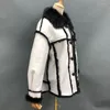 シアリングシングル胸の女性の冬の冬羊皮コート2022 MJF-SJ-16を添えた女性の革の本物のジャケット