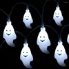 Strings Halloween Dekorationer LED Ghost String Lights Solenergi 100 lysdioder till hemmet inomhus utomhus Thanksgiving Festival Party Decor