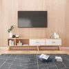 "Modern Rectangular TV Cabinet with Drawers and Shelf Storage - Stylish Living Room Furniture for TVs up to 55 inches - Space-saving TV Stand"