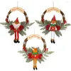 Decoratieve bloemen Santa Claus Sneeuwman Rattan Kransen Kerstaccessoires Handgemaakte ambachten Hangende hangende vakantiedecoraties