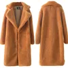 Women Coat Thanksgiving Gift Winter Outdoor Warmth Faux Fox Fur Lapel Multicolor Medium och Long Jacket Casual Street LongeChes Solid Color Jackets Size S-8XL