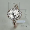 Wedding Rings Oval Rose Zircon Ring Luxury Big Rhinestone For Women Gifts White Cubic Fashion Jewelry
