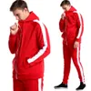 Men's Tracksuits Peças conjuntos de trajes de traje de retalhos de retalhos de colapso com capuz de moletom com capuz de capuz de capuz de capuz de aratro esportivo de roupas esportivas de esportes casuais g221010