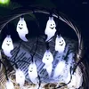 Strings Halloween Dekorationer LED Ghost String Lights Solenergi 100 lysdioder till hemmet inomhus utomhus Thanksgiving Festival Party Decor