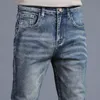 Erkek kot bahar sonbahar erkek kot pantolon vintage mavi düz renk elastik klasik kot pantolon ince moda denim pantolon erkek 2736 221008