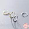 Pendientes traseros LEKANI minimalistas de Plata de Ley 925, Clip de oreja de doble cubierta para mujeres sin pendientes perforantes, joyería DA947