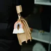 Anahtarlıklar 3 adet dokuma kadınlar için gökkuşağı boho el yapımı anahtar tutucu anahtarlık makrome çanta cazibe arabası asılı mücevher hediyesi