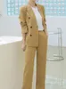 女性のスーツブレザーズズボンスーツカジュアルボタンジャケットペンシルパンツ女性2ピースブレザーセットレディースファッションエレガントなパンツスーツ衣装221008