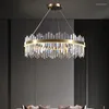 Chandeliers Led Chandelier Light Crystal Postmodern Round Luxurious For Dining Living Room Bedroom Hall Villa Pendant Lamp Indoor Home