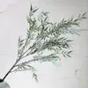 Fleurs décoratives feuilles floquées longue branche arrangement floral verts en plastique artificiel faux feuillage décor de Noël fausses plantes eucalyptus