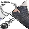 Riemen legering dubbele lagen lange taille ketting rock punk broek hipster pant jean keychain zilveren clip slijtage heren hiphop sieraden