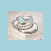 Pierścienie zespołowe 3 szt. Kobieta elegancka opalowa pierścień palców sier kryształowy pierścień dla dziewcząt matka zaręczynowa biżuteria matki dania prezenty d yydhhome dhe3b