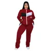 Survêtements 3XL 4XL 5XL vente en gros 2022 automne grande taille femmes vêtements 2 deux pièces ensemble dames sport à la mode manteau et pantalon costume femme vêtements de sport