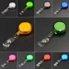 ID Holder Name Tag Card Circular Office Supplies Key Badge Reels Round Solid Plastic Clip-On Retractable Pull Reel