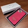 Designer mobiltelefonfodral f￶r iPhone -fodral 14 13 12 11 Pro PROMAX PLUS XS XR 8P Crocodile M￶nster L￤der Mobilskal