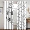 Sheer Curtains Football Letter Printing Living Room Bedroom Home Decoration Boy's Necessary Polyester Material 221008