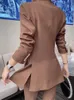 Kvinnors kostymer blazers mode eleganta affärskvinnor byxor passar kontor avslappnad vintage formell blazer två stycken femme kläder outfits byxduit 221008