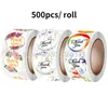 Confezione regalo 500 pezzi / rotolo floreale grazie adesivi etichette di tenuta rotonde adesivo scrapbooking per bambini decor cancelleria da 1 pollice