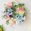 Decorative Flowers 17.7in Front Door Decor Spring Wreaths Farmhouse Artificial Flower For All Seasons Wreath Mother's Day